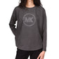 Michael Kors Women's Rhinestone Long Sleeve Top Gray Size Petite Medium