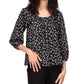 Michael Kors Women's Paisley Print Peasant Top Gray Size Petite X-Large
