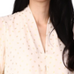 Michael Kors Women's Foil Print Pleated Blouse White Size Medium