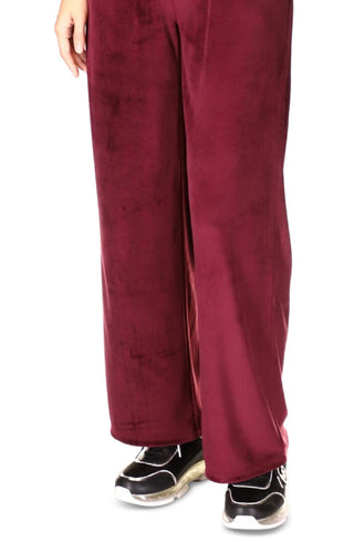 Michael Kors Women's Velour Straight Leg Pants Red Size Medium