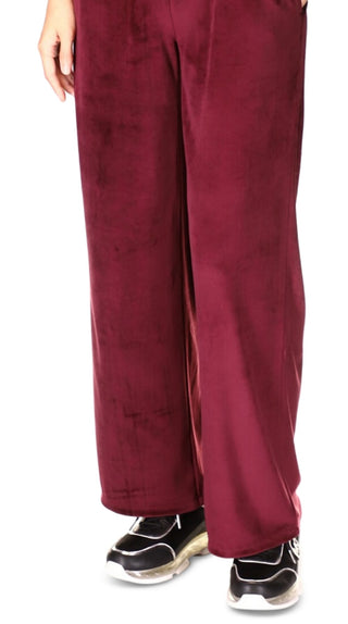 Michael Kors Women's Velour Straight Leg Pants Red Size X-Large