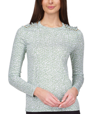 Michael Kors Women's Lace up Shoulder Top White Size Medium