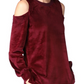 Michael Kors Women's Velour Cold Shoulder Sweatshirt Red Size X-Large