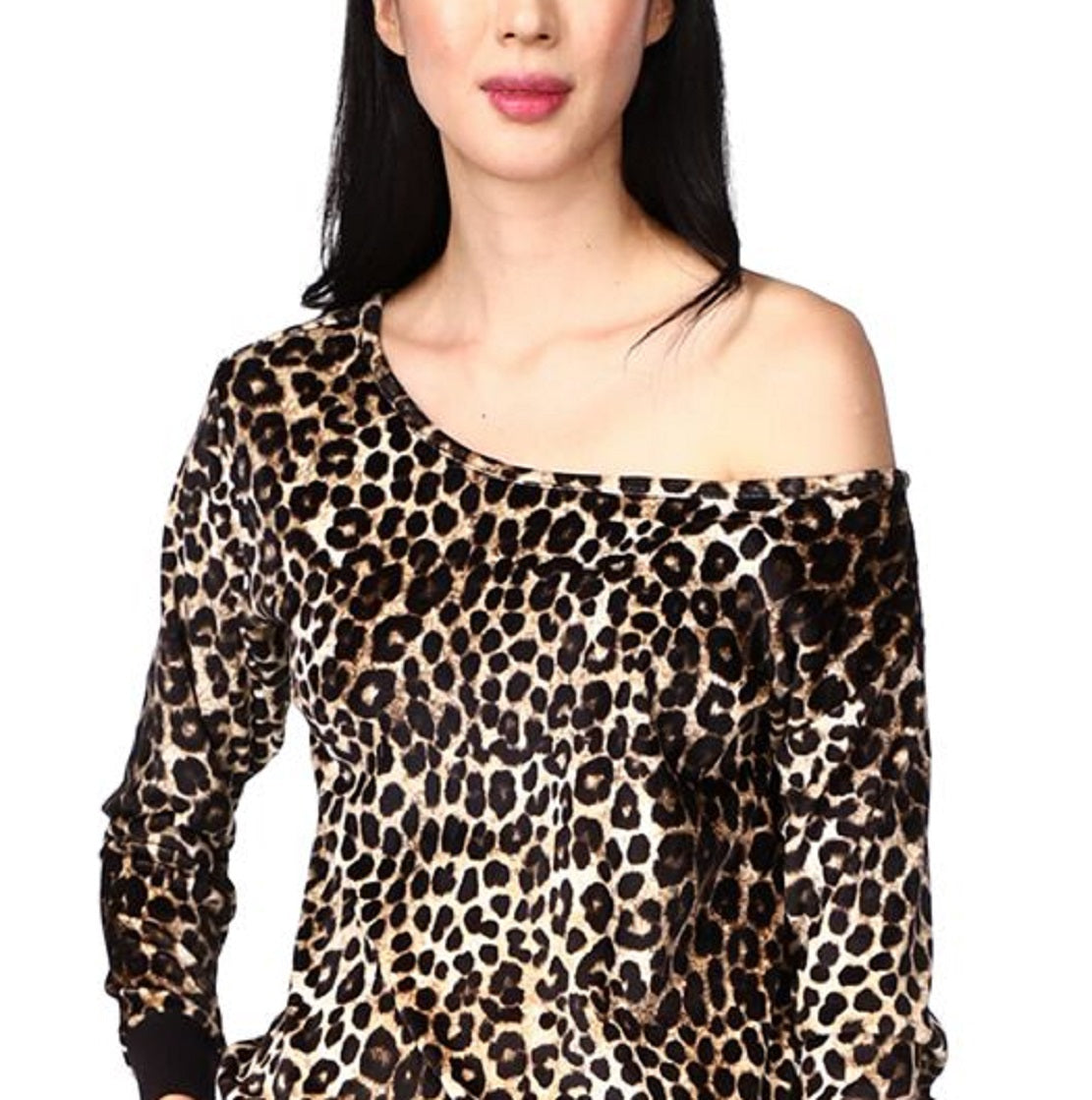 Michael Kors Women's Cheetah Off The Shoulder Top Black