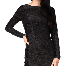 Michael Kors Women's Velvet Cowl Back Dress Black Size X-Large