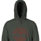 Timberland Men's Core Regular Fit Logo Hoodie Green Size X-Large