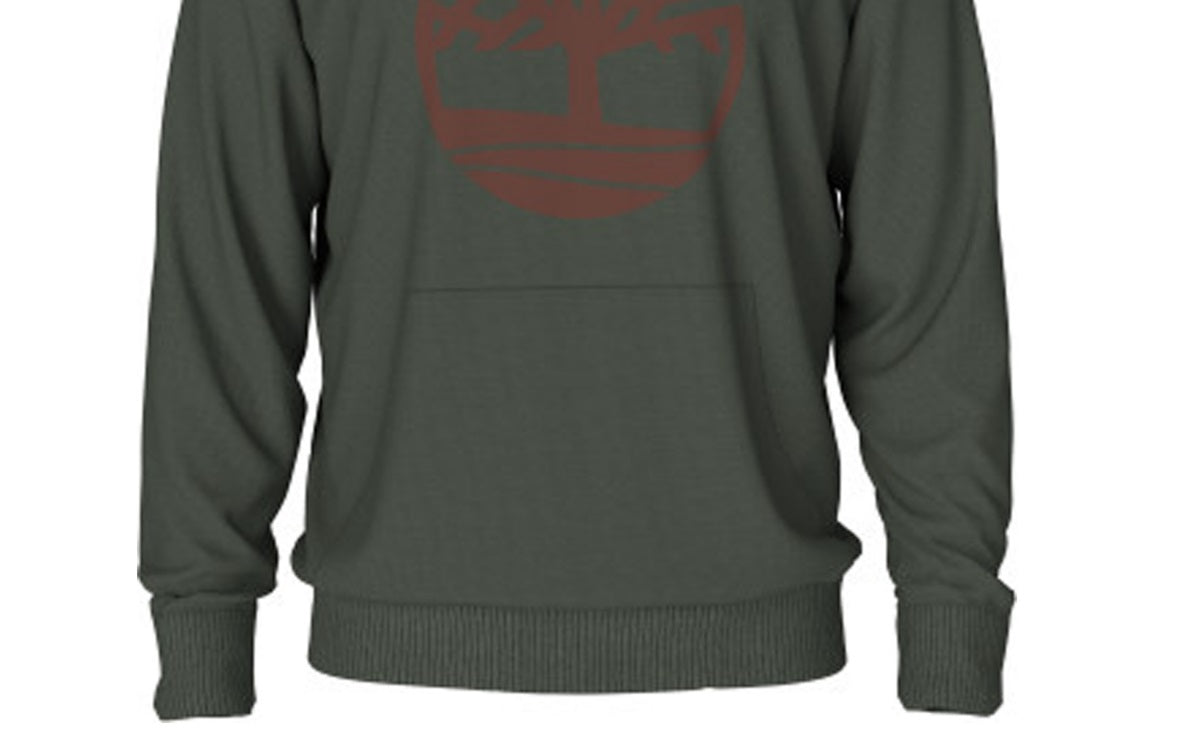 Timberland Men's Core Regular Fit Logo Hoodie Green Size X-Large