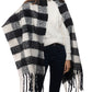 INC International Concepts Women's Buffalo Check Blanket Scarf Black Size Regular