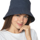 Jenni Women's Reversible Pin Dot Bucket Hat Blue Size Regular