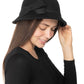 INC International Concepts Women's Cloche Hat With Bow Black Size Regular