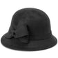 INC International Concepts Women's Cloche Hat With Bow Black Size Regular