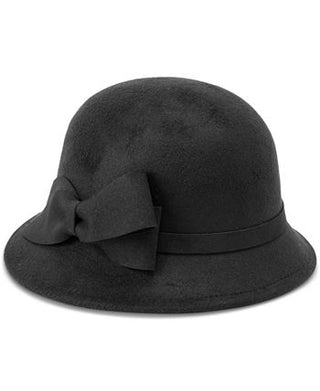 INC International Concepts Women's Cloche Hat With Bow Black Size Regular