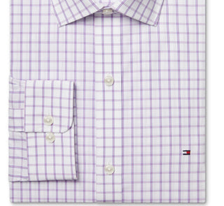 Tommy Hilfiger Men's Slim Fit Performance Stretch Dress Shirt Pink Size 15.5X32X33