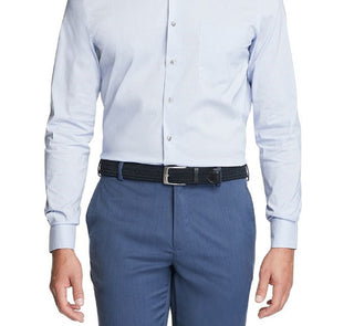 Van Heusen Men's Classic Regular Fit Stain Shield Performance Stretch Check Dress Shirt Blue Size 37X38