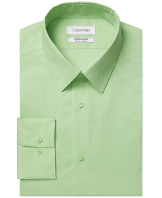 Calvin Klein Men's Infinite Color Slim-Fit Non-Iron Performance Dress Shirt Green Size 15-15 12 32-33