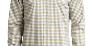 Van Heusen Men's Slim Fit Never Tuck Dress Shirt Brown Size 16X32X33