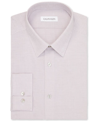 Calvin Klein Men's Infinite Color Dress Shirt Pink Size 17-17 12 32-33