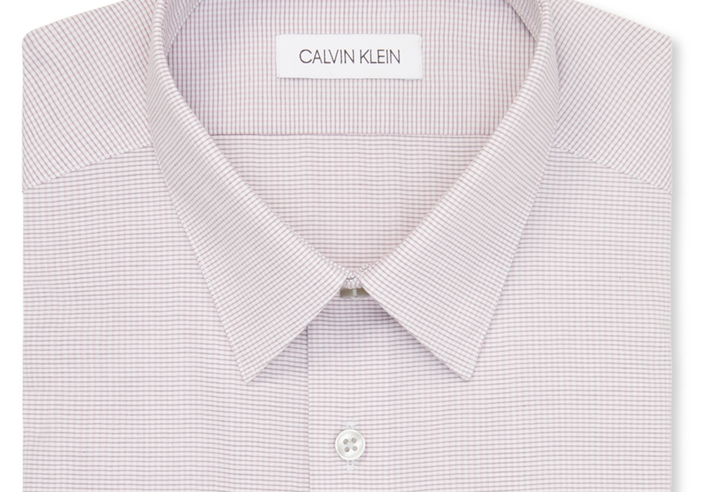 Calvin Klein Men's Infinite Color Dress Shirt Pink Size 17-17 12 32-33