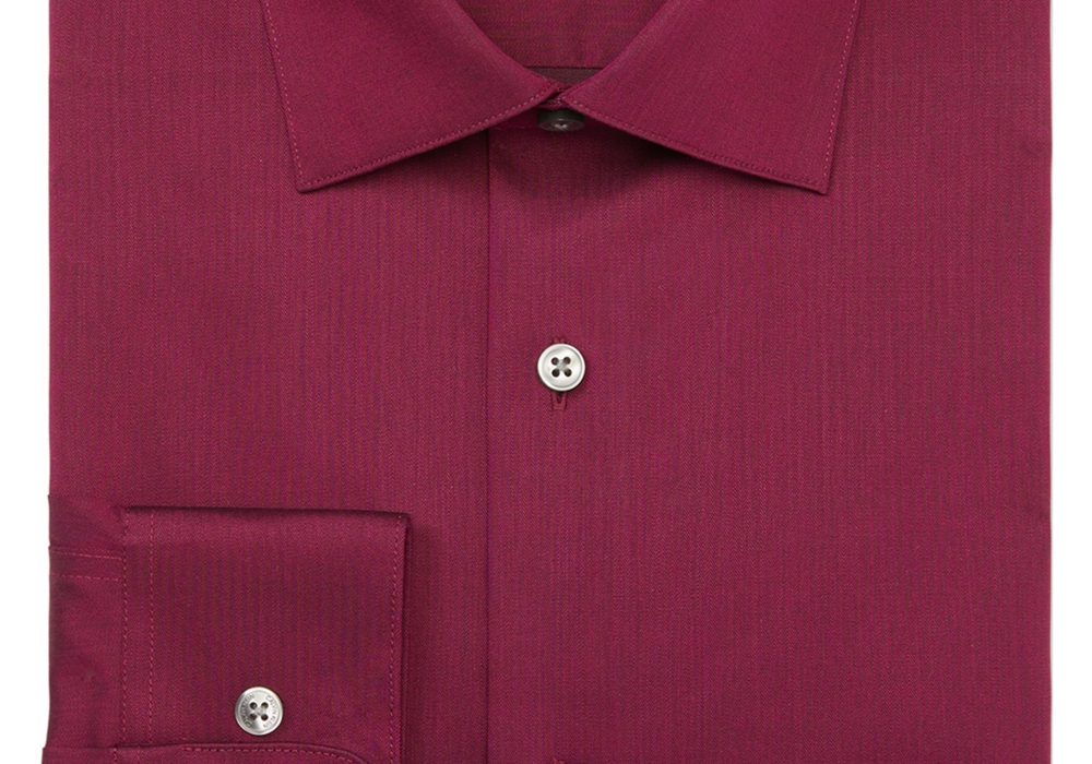 Calvin Klein Men's Steel Regular Fit Stain Shield Performance Dress Shirt Red Size 15X32-33