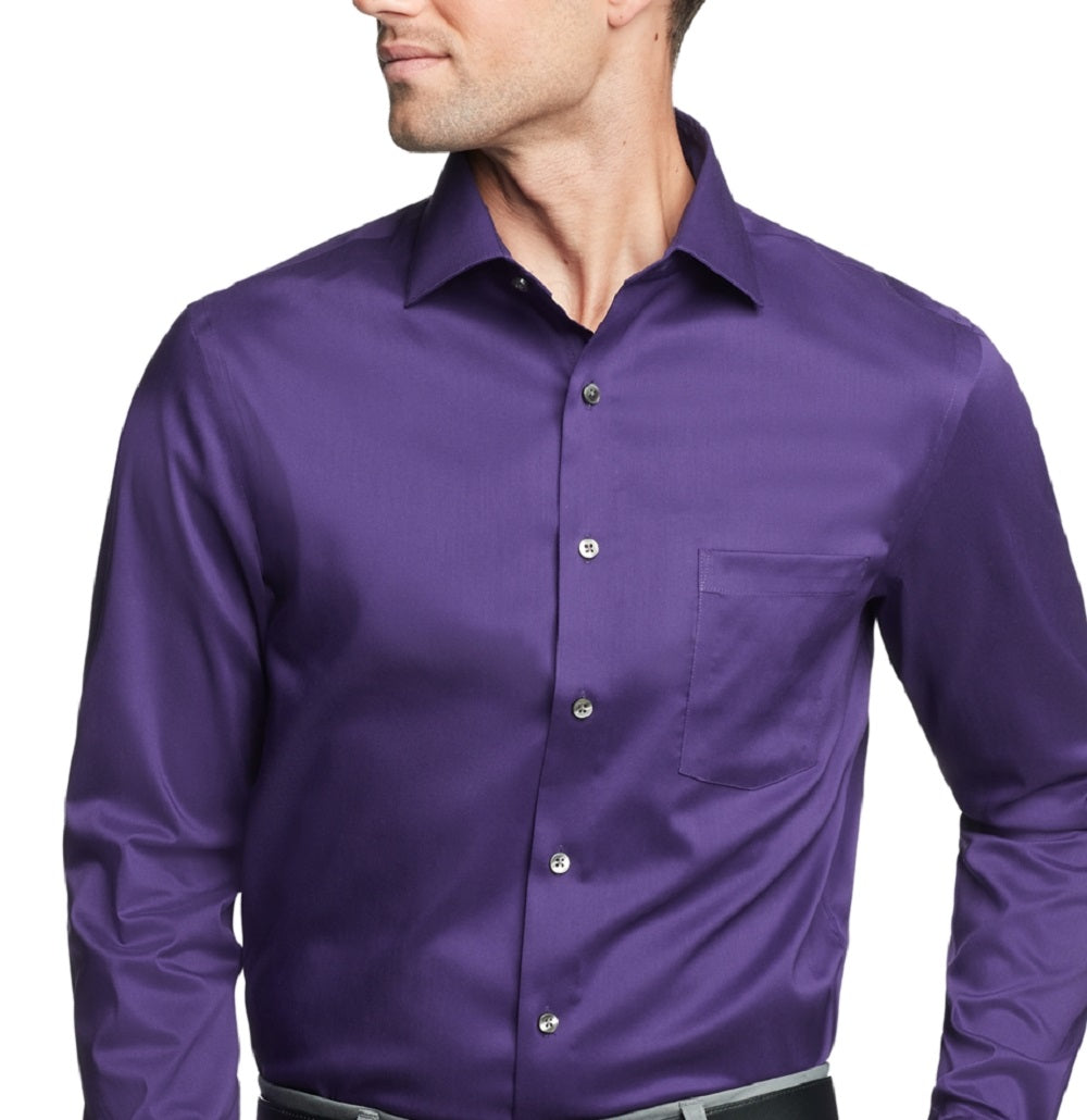 Van Heusen Men's Regular Fit Ultraflex Dress Shirt Purple Size 32X33