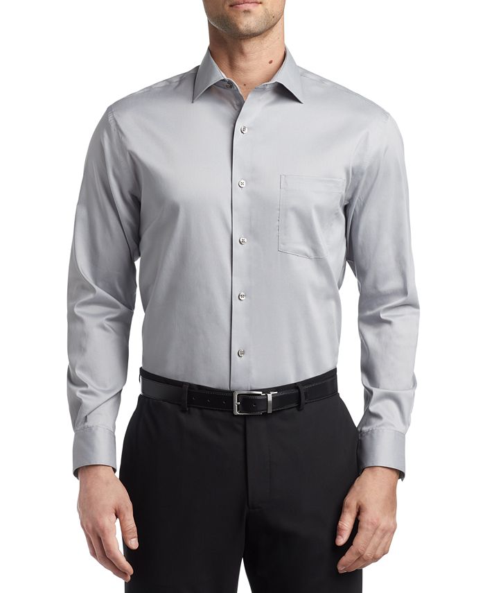 Van Heusen Men's Regular Fit Ultraflex Dress Shirt Gray Size 15X32X33