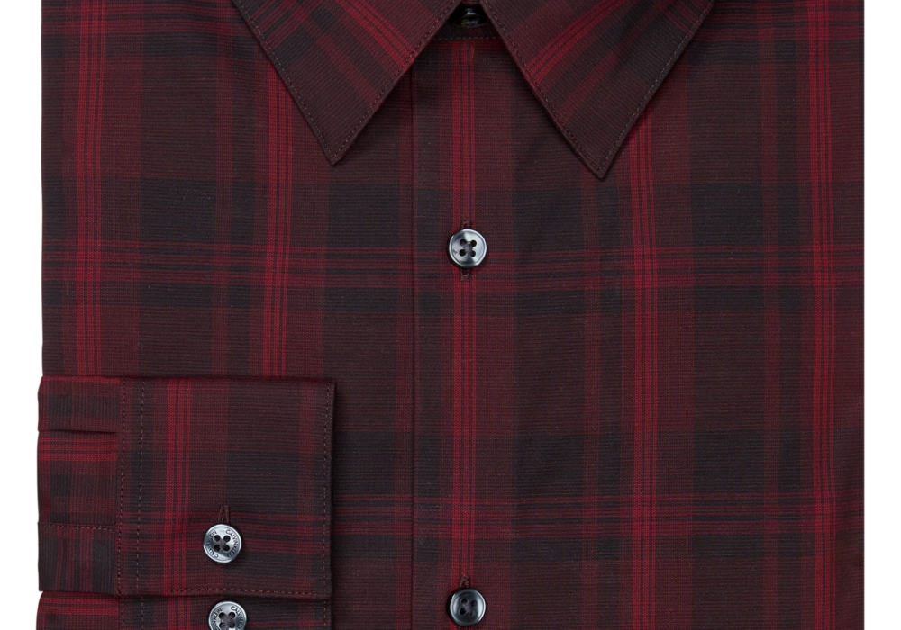 Calvin Klein Men's Slim-Fit Non-Iron Stretch Performance Dress Shirt Red Size 17 32-33