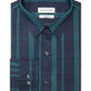 Calvin Klein Men's Extra Slim-Fit Striped Performance Dress Shirt Green Size 16-16 12 32-33