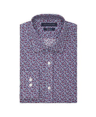 Tommy Hilfiger Men's Th Flex Cool Athletic Fit Dress Shirt Red Size 17X34X35