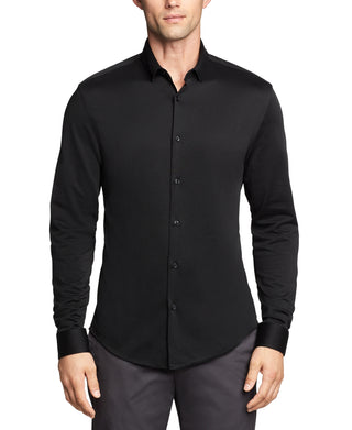 Calvin Klein Men's Extra Slim Fit Stretch Dress Shirt Black Size Small