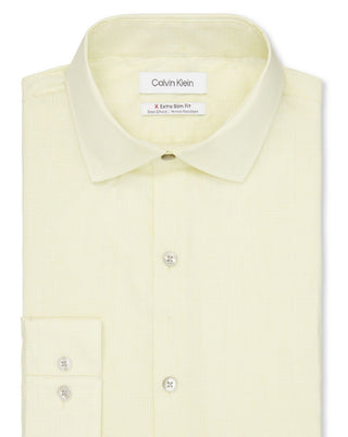 Calvin Klein Men's Extra Slim Fit Stretch Dress Shirt Yellow Size M