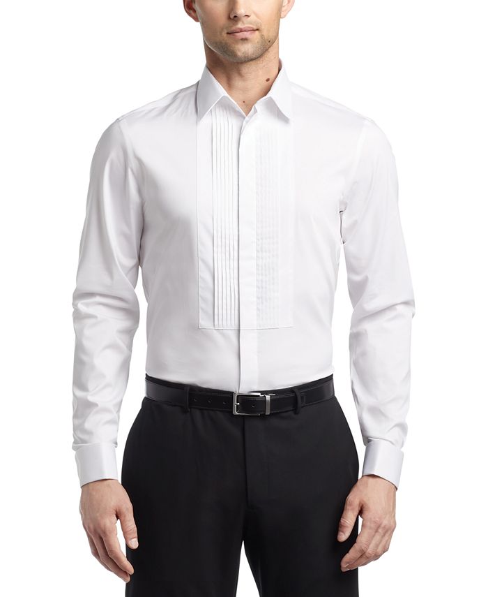 Calvin Klein Men's Infinite Color Sustainable Slim Fit Dress Shirt White Size L