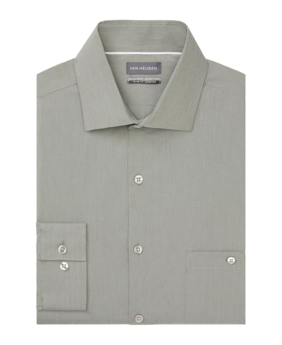 Van Heusen Men's Even Temperature Never Tuck Slim Fit Dress Shirt Green Size 34X35