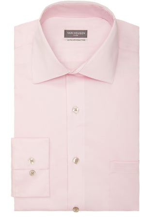 Van Heusen Men's Regular Fit Ultraflex Dress Shirt Pink Size 32X33