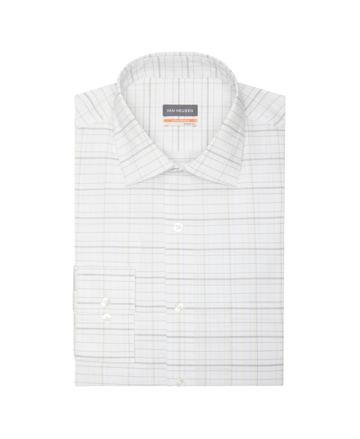 Van Heusen Men's Stain Shield Regular Fit Dress Shirt Yellow Size 16X34X35