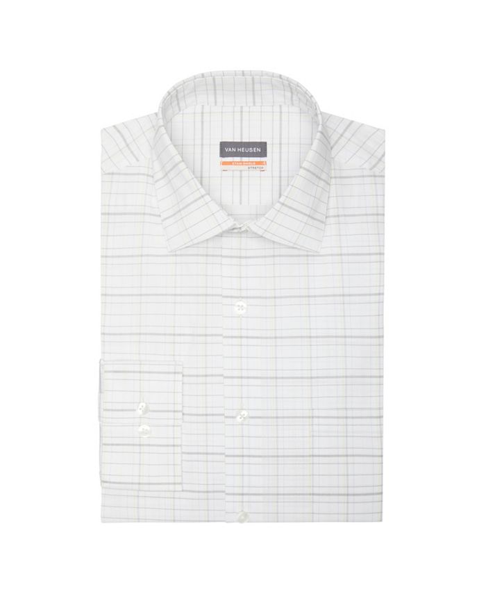 Van Heusen Men's Stain Shield Regular Fit Dress Shirt Yellow Size 17X34X35