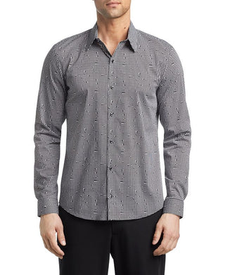 Calvin Klein Men's Extra Slim Fit Stretch Untucked Dress Shirt Black Size Medium