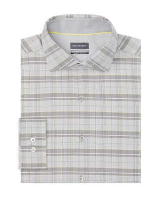 Van Heusen Men's Even Temperature Never Tuck Slim Fit Dress Shirt Gray Size 32X33