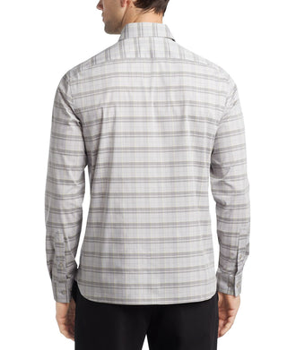 Van Heusen Men's Even Temperature Never Tuck Slim Fit Dress Shirt Gray Size 32X33