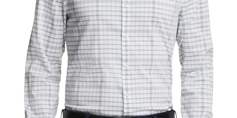 Van Heusen Men's Even Temp Never Tuck Slim Fit Dress Shirt White Size 16X34X35