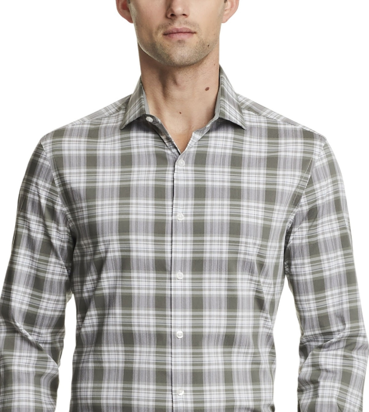 Van Heusen Men's Even Temp Never Tuck Slim Fit Dress Shirt Green Size 17X34X35