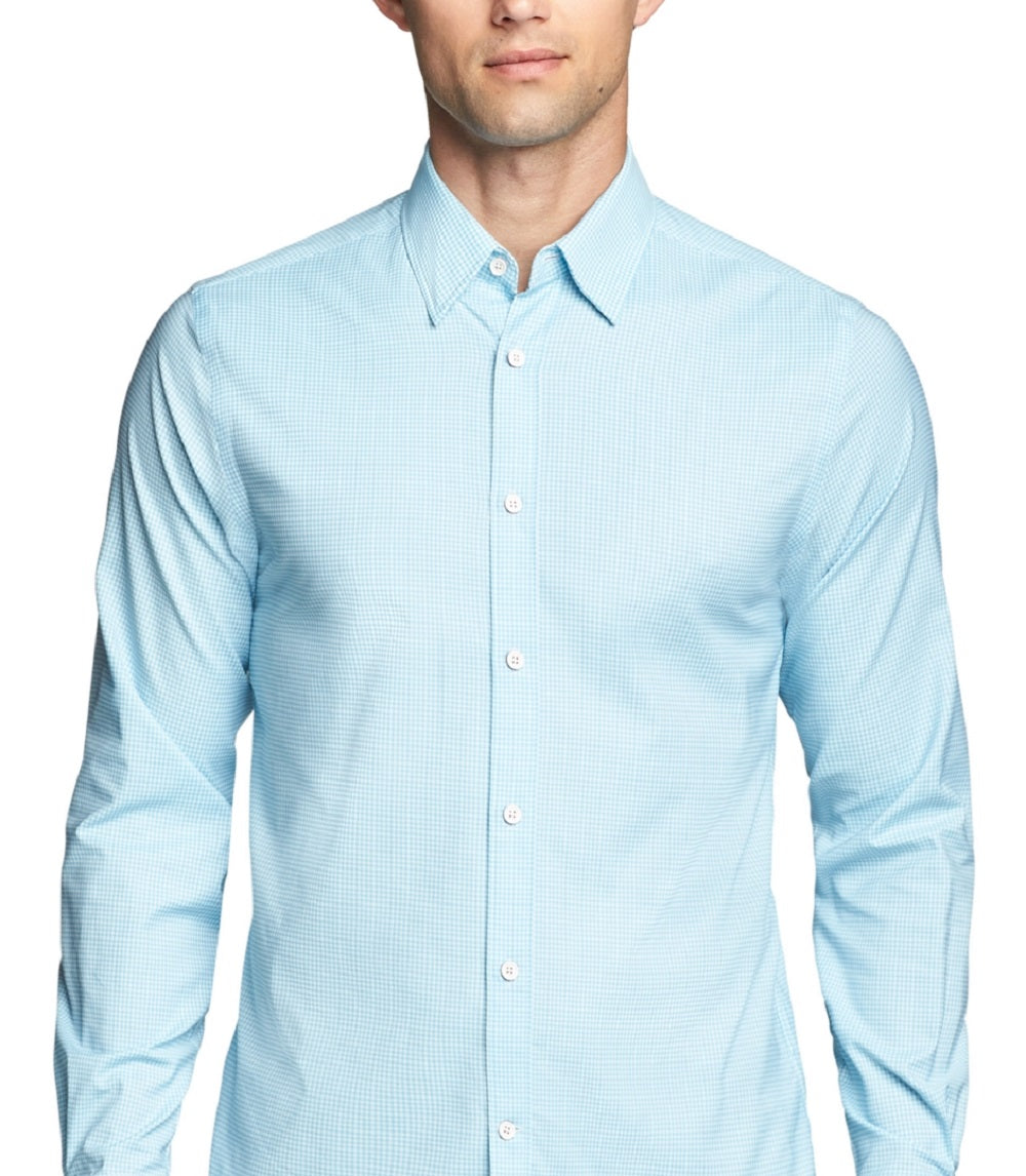 Tommy Hilfiger Men's No Tuck Casual Slim Fit Stretch Dress Shirt Green Size X-Large