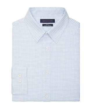 Tommy Hilfiger Men's No Tuck Slim Fit Stretch Dress Shirt Blue Size Large
