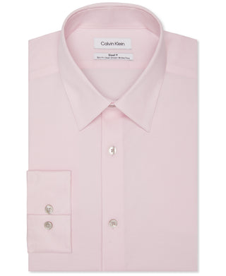 Calvin Klein Men's Slim Fit Non Iron Stain Shield Dress Shirt Pink Size 16.5X34X35