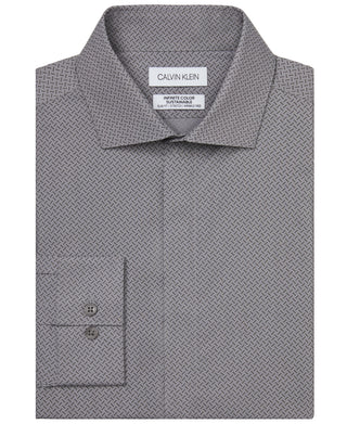 Calvin Klein Men's Infinite Color Sustainable Slim Fit Dress Shirt Gray Size 14X32X33