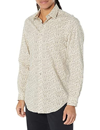 Calvin Klein Men's Steel And Slim Fit Stretch Dress Shirt Brown Size 17X34X35