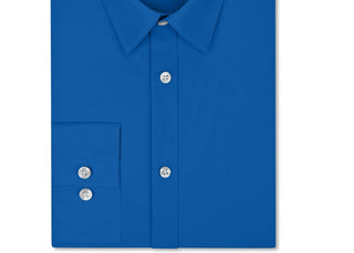 Calvin Klein Men's Slim Fit Stretch Long Sleeve Dress Shirt Blue Size 15X32-33