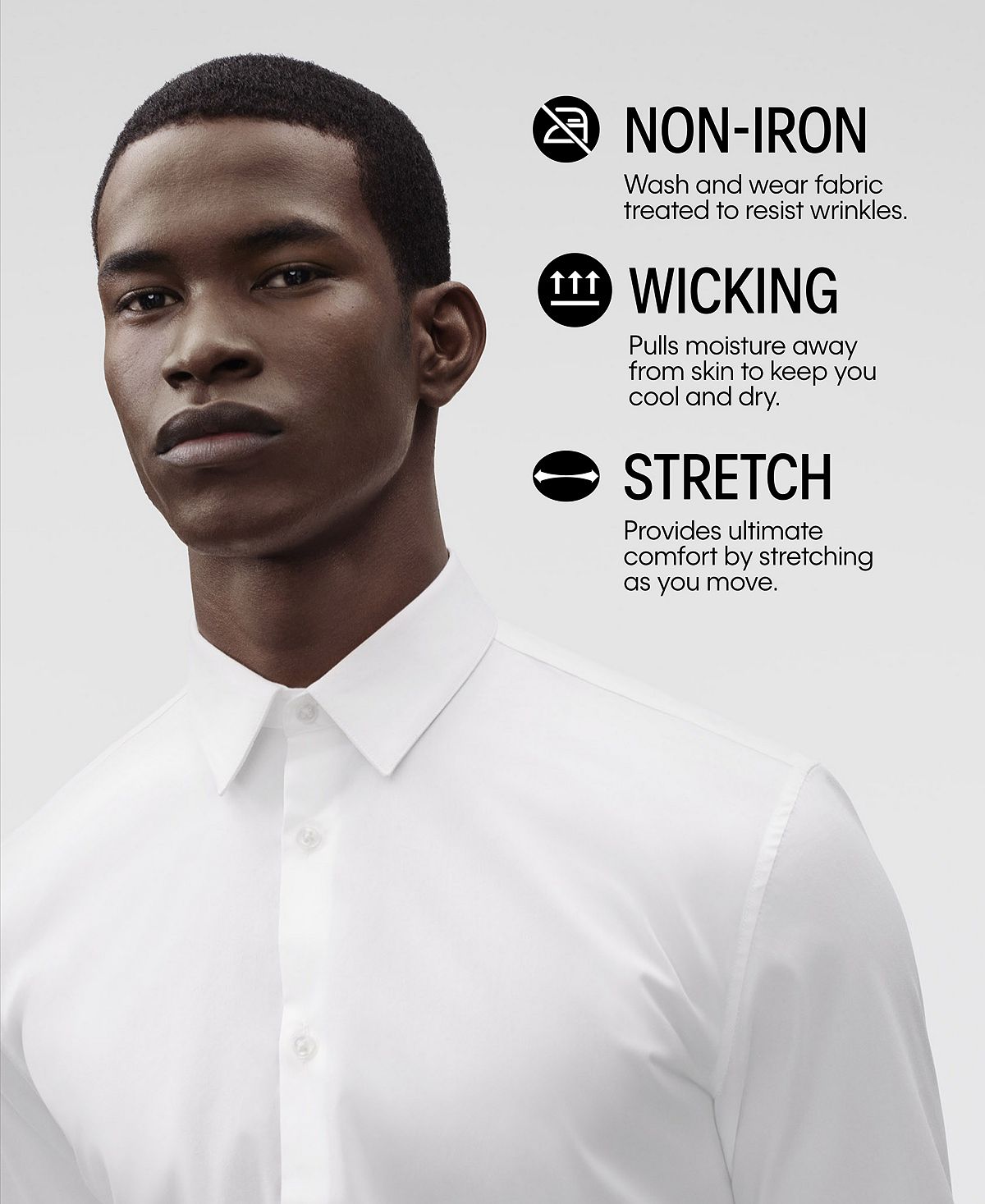 Calvin Klein Men's Steel And Slim Fit Stretch Dress Shirt Brown Size 17.5X32X33