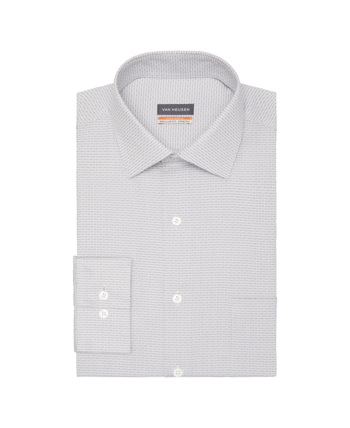 Van Heusen Men's Stain Shield Regular Fit Dress Shirt Gray Size 15X32X33