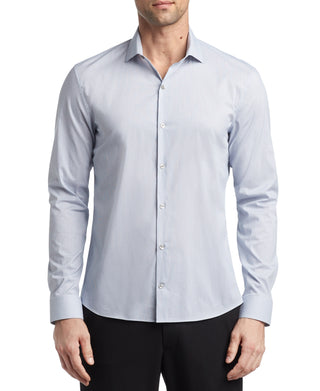Calvin Klein Men's Extra Slim Fit Stretch Dress Shirt Blue Size Small