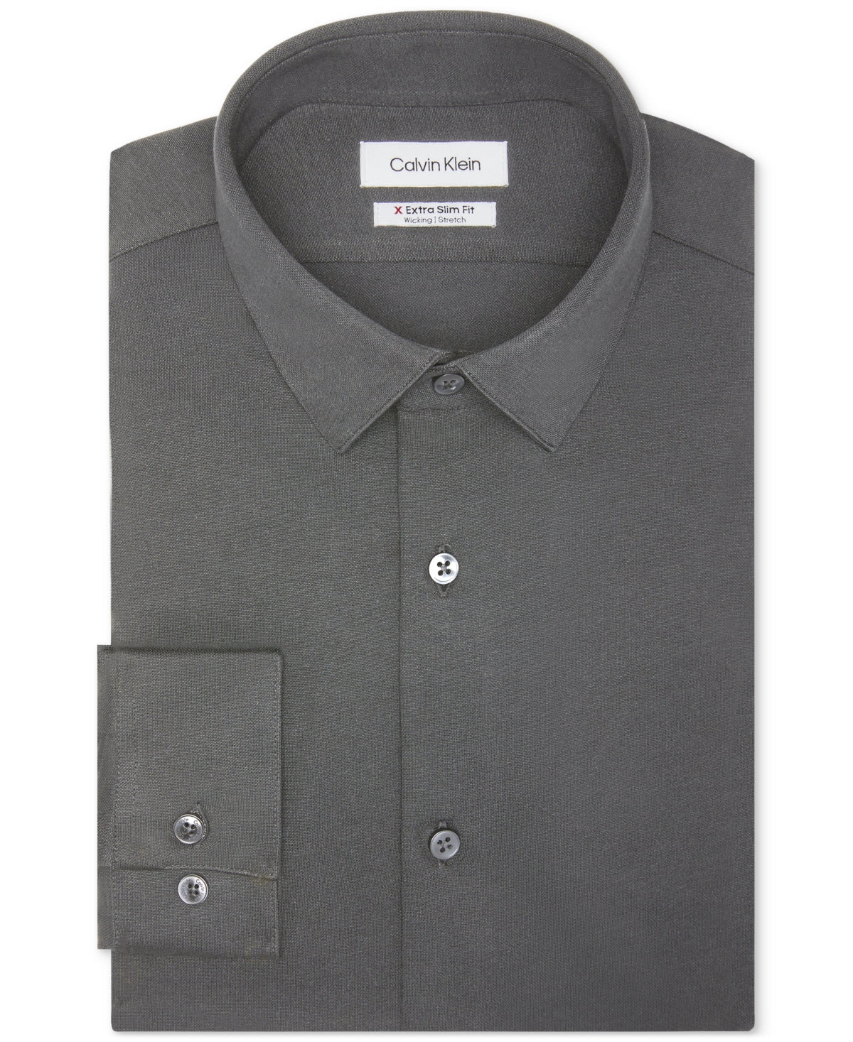 Calvin Klein Men's Extra Slim Fit Stretch Dress Shirt Black Size XL